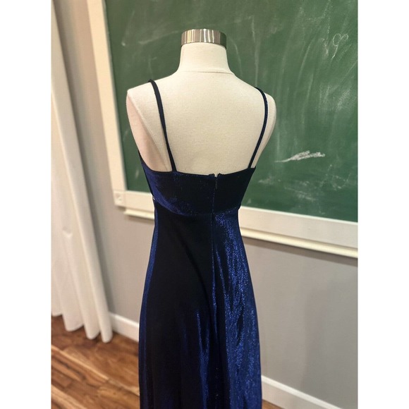 90s Vintage Betsey and Adam iridescent blue dress formal/ prom womens size 6 - Picture 7 of 8